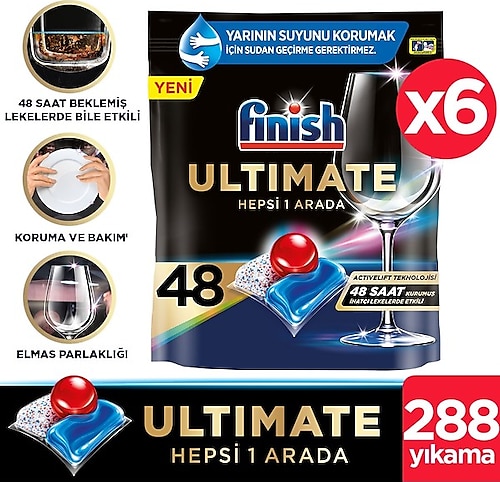 Finish Quantum Ultimate Bulaşık Makinesi Tableti 48'li 6 Adet