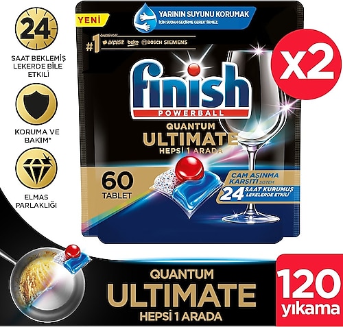Finish Quantum Ultimate Bulaşık Makinesi Tableti 60'lı 2 Adet