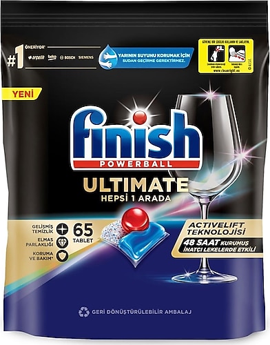 Finish Quantum Ultimate Bulaşık Makinesi Tableti 65'li