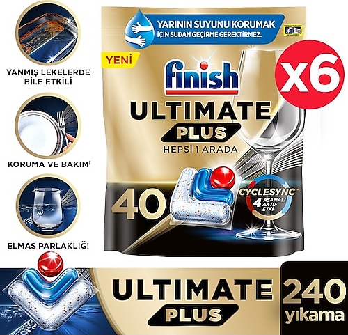 Finish Ultimate Plus Bulaşık Makinesi Tableti 40'lı 6 Adet