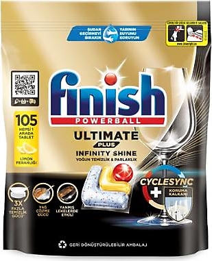 Finish Ultimate Plus Limon Ferahlığı Bulaşık Makinesi Tableti 105'li
