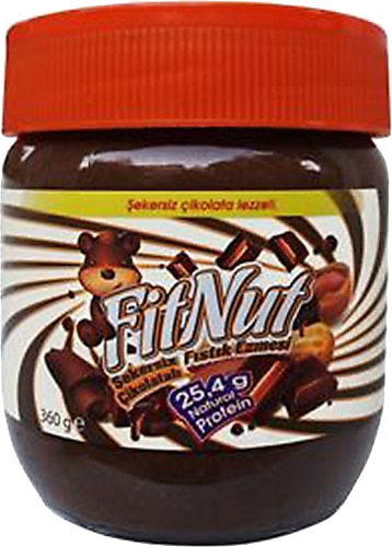 FitNut Şekersiz Çikolatalı Fıstık Ezmesi 360 gr
