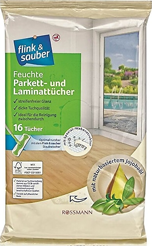 Flink&Sauber Parke ve Lamine Yüzeylere Özel Islak Yer Bezi 16 Yaprak