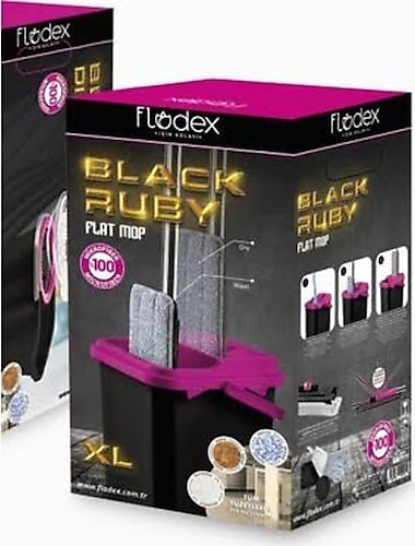 FLODEX Black Ruby Flat Mop Xl Büyük Boy Mikrofiber Temizlik Seti