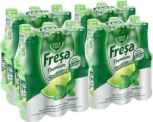 Fresa Premium Cool Lime Limonlu Nane Aromali Maden Suyu 250 Ml X 24 Adet