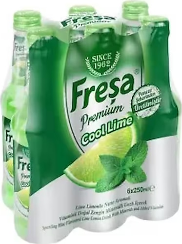 Fresa Premium Cool Lime Limonlu Nane Aromali Maden Suyu 250 Ml X 6 Adet