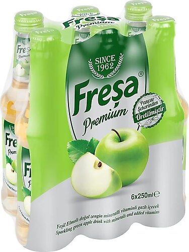 Fresa Premium Yesil Elmali Vitaminli Maden Suyu 250 Ml X 6 Adet