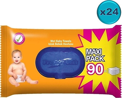 Fresh'n Soft 90 Yaprak 24'lü Paket Islak Mendil