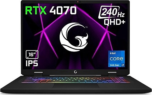 Game Garaj Slayer4 7-4070 C2 i7-14700HX 32 GB 1 TB SSD RTX4070 16" WQXGA Gaming Laptop