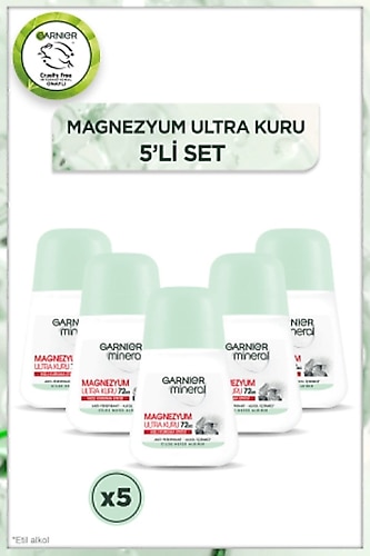 Garnier 5'li Mineral Magnezyum Ultra Kuru Roll-on Deodorant Seti
