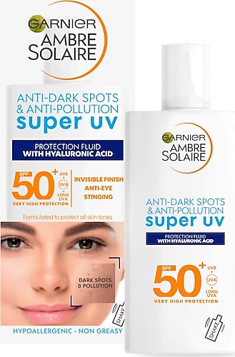 Garnier Ambre Solaire Super UV Koyu Leke Karşıtı 50 Faktör Güneş Kremi 40 ml