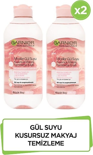 Garnier Micellar Gül Işıltı Kusursuz Makyaj Temizleme Suyu 400 ml 2 Adet