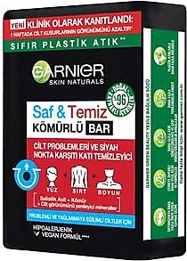Garnier Saf ve Temiz Kömürlü Cilt Temizleme Barı 100 gr