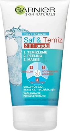 Garnier Skin Naturals 3 ü 1 Arada Temizleme + Peeling + Maske 150ml