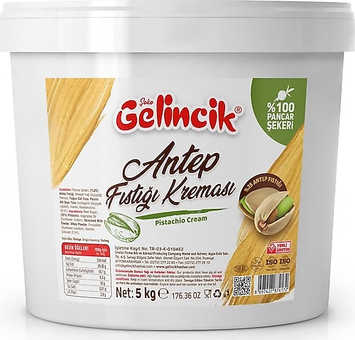 Gelincik Antep Fıstığı Kreması 5 KG