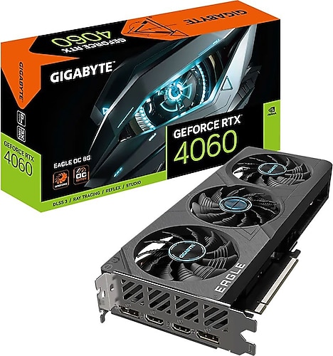 Gigabyte RTX 4060 Eagle OC GV-N4060EAGLE OC-8GD 128 Bit GDDR6 8 GB Ekran Kartı