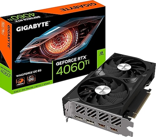 Gigabyte RTX 4060 TI Windforce OC GV-N406TWF2OC-8GD 128 Bit GDDR6 8 GB Ekran Kartı