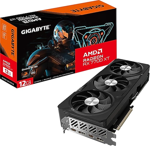 Gigabyte RX 7700 XT Gaming OC Edition GV-R77XTGAMING OC-12GD 192 Bit GDDR6 12 GB Ekran Kartı