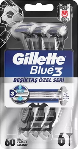 Gillette Blue3 6'lı Beşiktaş Taraftar Paketi Tıraş Bıçağı