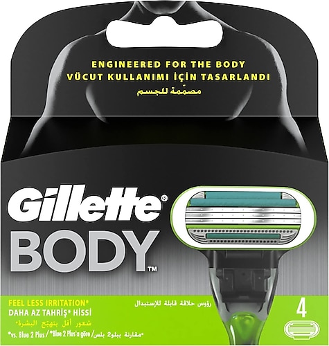 Gillette Body Vücut İçin 4'lü Yedek Tıraş Bıçağı