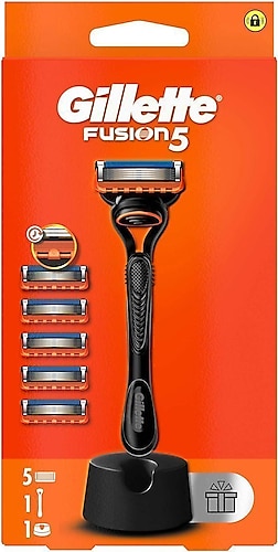 Gillette Fusion5 Tıraş Makinesi ve Yedek Bıçağı 5'li + Tıraş Bıçağı Standı