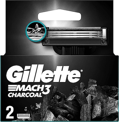 Gillette Mach3 Charcoal 2'li Yedek Tıraş Bıçağı
