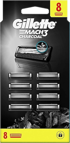 Gillette Mach3 Charcoal 8'li Yedek Tıraş Bıçağı