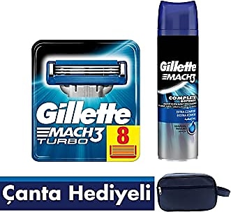 Gillette Mach3 Turbo 8'li Bıçak + Jel + Seyahat Çantası Hediyeli Tıraş Bıçağı Paketi