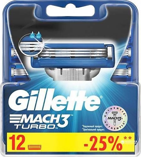Gillette Mach3 Turbo Yedek Tıraş Bıçağı 12'li