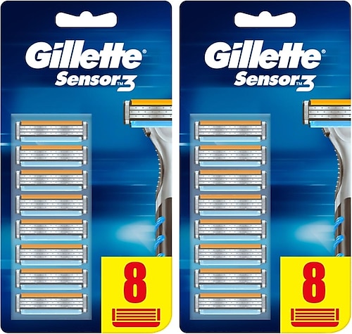 Gillette Sensor3 8'li 2 Adet Yedek Tıraş Bıçağı