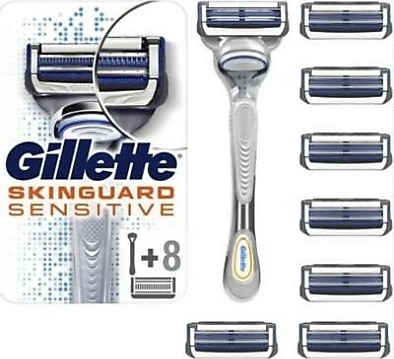 Gillette Skinguard Tıraş Makinesi +Yedek Tıraş Bıçağı 8 'li