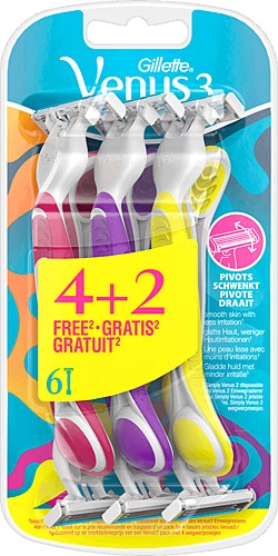 Gillette Venus 3 Renkli Kullan At 4+2 6'lı Tıraş Bıçağı