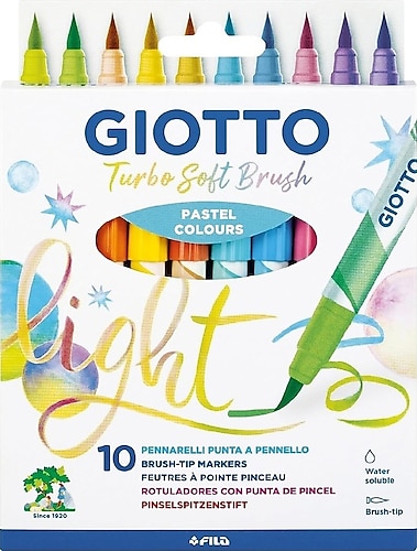 Giotto Turbo Soft Brush Pastel 10'lu Fırça Uçlu Keçeli Kalem Seti