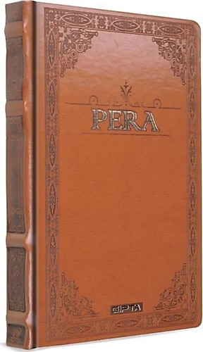 Gıpta Pera Iplik Dikişli Deri Kapak 13x21 120yp. Çizgisiz Defter 2608
