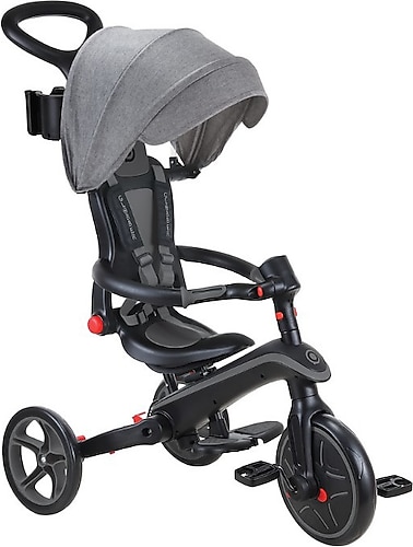 Globber Explorer 4 in 1 Siyah-Gri Katlanabilir Bebek Bisikleti