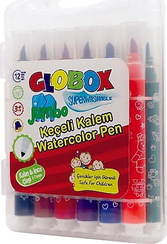 Globox 3382 PP Kutu 12 Renk Keçeli Kalem