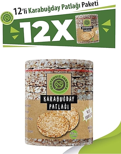 Glutensiz Fabrika 12 Paket Sade Karabuğday Patlağı