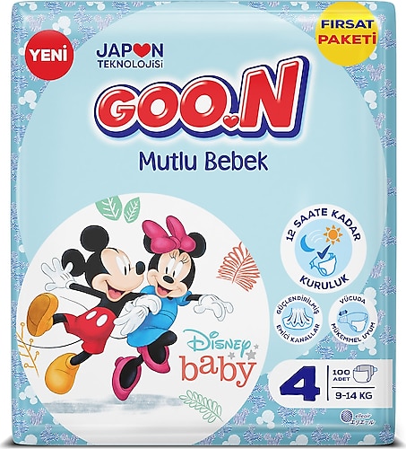 Goon Mutlu 4 Numara 100'lü Bebek Bezi