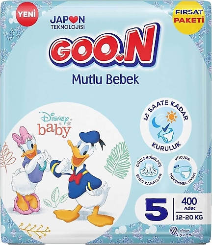 Goon Mutlu 5 Beden 400'lü Bebek Bezi
