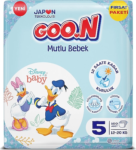 Goon Mutlu 5 Numara 100'lü Bebek Bezi