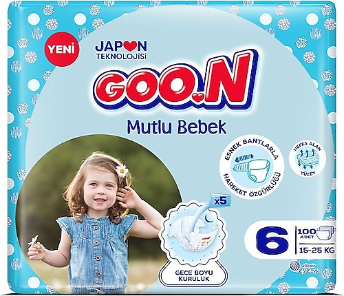Goon Mutlu 6 Numara 100'lü Bebek Bezi