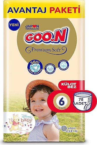 Goon Premium Soft 6 Numara Large 78'li Külot Bez