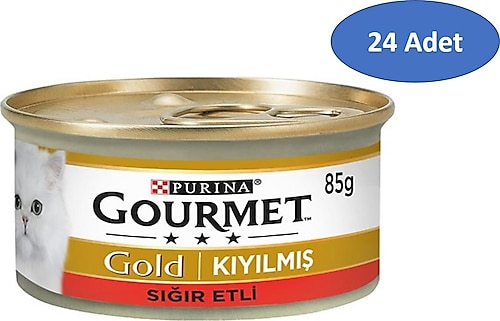 Gourmet Gold Kıyılmış 85 gr 24'lü Yetişkin Konserve Kedi Maması