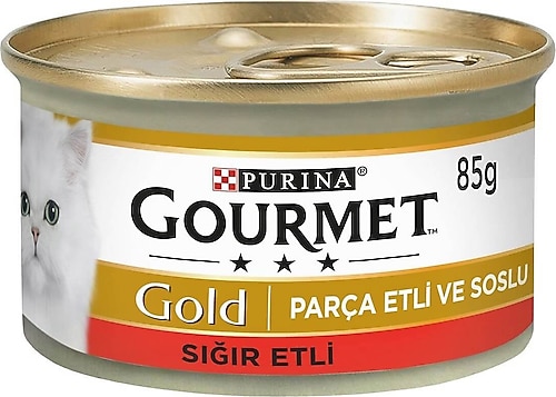 Gourmet Gold Soslu Parça Sığır Etli 85 gr Yetişkin Konserve Kedi Maması