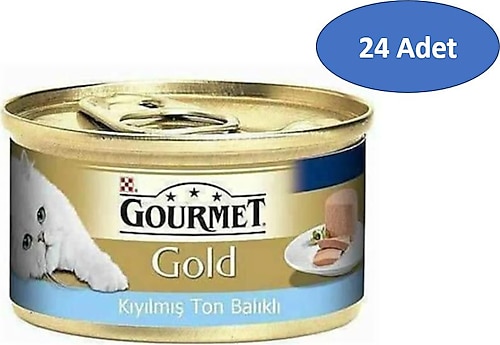 Gourmet Kıyılmış Ton Balıklı 85 gr 24'lü Yetişkin Konserve Kedi Maması