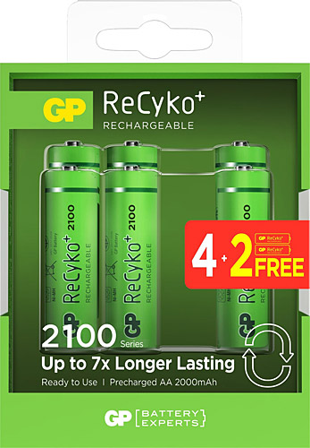 GP Recyko 2100 Serisi 2000 mAh 6'lı Şarjlı AA Kalem Pil