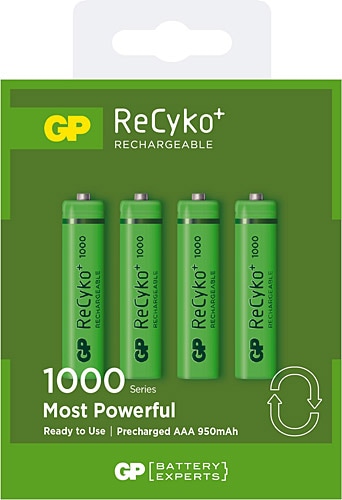 GP Recyko 950 mAh 4'lü Şarjlı AAA İnce Kalem Pil
