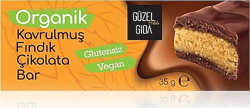 Güzel Ada Gıda Organik Glutensiz 35 gr Vegan Fındık Ezmeli Çikolata Bar