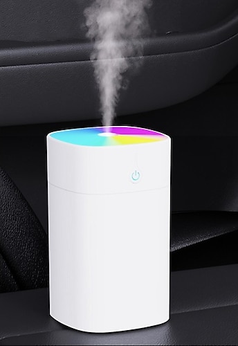 H2O Humidifier 400ML Ultrasonik Hava Nemlendirici Buhar Makinesi ve Aroma Difüzörü - Beyaz