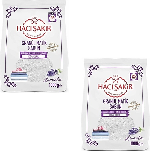 Hacı Şakir Lavanta Kokulu Granül Matik 1000 gr 2 Adet